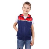 Toontoy Erkek Çocuk Şeritli Kapüşonlu Yelek Lacivert 5 YAŞ