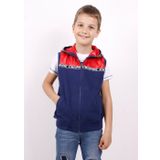 Toontoy Erkek Çocuk Şeritli Kapüşonlu Yelek Lacivert 6 YAŞ