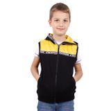 Toontoy Erkek Çocuk Şeritli Kapüşonlu Yelek Siyah 6 YAŞ