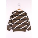 TOONTOY Erkek Çocuk Şeritli Sweatshirt, 3 Yaş, 13542-, Haki, erkek-çocuk