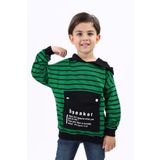 Toontoy Erkek Çocuk Speaker Baskılı Sweatshirt Çimen Yeşili 4 YAŞ