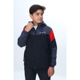 Toontoy Erkek Çocuk Sport Baskılı Kapüşonlu Yağmurluk Siyah 7 YAŞ