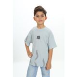 Toontoy Erkek Çocuk Sport Yazılı Fırça Baskılı Tişört Yeşil 5 YAŞ