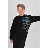 TOONTOY Erkek Çocuk Stay Baskılı Sweatshirt, 10 Yaş, 24764, Siyah, erkek-çocuk