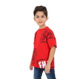 Toontoy Erkek Çocuk Stpo Baskılı Tişört Kırmızı 6 YAŞ