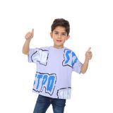 Toontoy Erkek Çocuk Stpo Baskılı Tişört Mavi 6 YAŞ