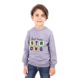 Toontoy Erkek Çocuk Strong Baskılı Sweatshirt Koyu Gri 5 YAŞ