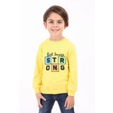 Toontoy Erkek Çocuk Strong Baskılı Sweatshirt Sarı 4 YAŞ