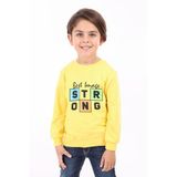 Toontoy Erkek Çocuk Strong Baskılı Sweatshirt Sarı 5 YAŞ