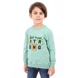 Toontoy Erkek Çocuk Strong Baskılı Sweatshirt Yeşil 2 YAŞ