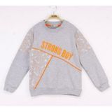TOONTOY Erkek Çocuk Strong Boy Baskılı Sweatshirt, Gri Melanj, 5 Yaş