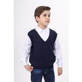 Toontoy Erkek Çocuk Süveterli Okul Gömlek Beyaz 8-9 YAŞ