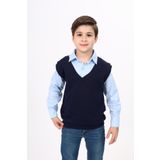 Toontoy Erkek Çocuk Süveterli Okul Gömlek Mavi 12-13 YAŞ