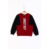 Toontoy Erkek Çocuk Sweet Boy Baskılı Sweatshirt - 1 Yaş - Bordo