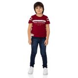 Toontoy Erkek Çocuk T-Shirt Ön Ve Kol Baskı - 8 Yaş - Bordo