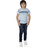 Toontoy Erkek Çocuk T-Shirt Ön Ve Kol Baskı - 8 Yaş - Mavi