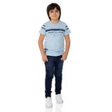 Toontoy Erkek Çocuk T-Shirt Ön Ve Kol Baskı Mavi 10 YAŞ