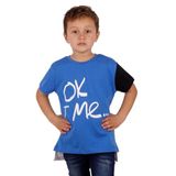 Toontoy Erkek Çocuk Tek Kol Garnili Tişört Saks 4 YAŞ