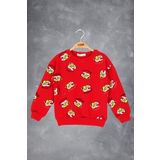 Toontoy Erkek Çocuk Tıger Baskılı Sweatshirt - 3 Yaş - Kırmızı