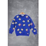 Toontoy Erkek Çocuk Tıger Baskılı Sweatshirt - 4 Yaş - Saks