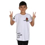 Toontoy Erkek Çocuk Tiger Nakışlı Tişört Beyaz 8 YAŞ