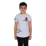 Toontoy Erkek Çocuk Tiger Nakışlı Tişört Gri Melanj 8 YAŞ