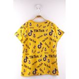 Toontoy Erkek Çocuk Tiktok Baskılı Tişört Hardal