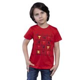 Toontoy Erkek Çocuk Tnty Kare Baskılı Tişört Kırmızı 4 YAŞ