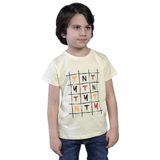 Toontoy Erkek Çocuk Tnty Kare Baskılı Tişört Sarı 2 YAŞ