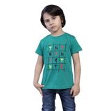 Toontoy Erkek Çocuk Tnty Kare Baskılı Tişört Yeşil 3 YAŞ