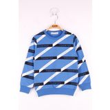 Toontoy Erkek Çocuk Toontoy Şeritli Sweatshirt - 3 Yaş - Saks