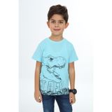 Toontoy Erkek Çocuk Trex Baskılı Tişört Su Yeşili 3 YAŞ