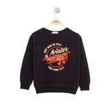 TOONTOY Erkek Çocuk Uçak Baskılı Sweatshirt Antrasit Melanj, 13442-