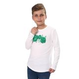 Toontoy Erkek Çocuk Yaprak Baskılı Tişört Ekru 13-14 YAŞ
