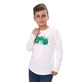 Toontoy Erkek Çocuk Yaprak Baskılı Tişört Ekru 8-9 YAŞ