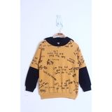 Toontoy Erkek Çocuk Yazı Baskılı Sweatshirt - 1 Yaş - Hardal