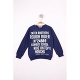 TOONTOY Erkek Çocuk Yazı Baskılı Sweatshirt, 6 Yaş, 13407-, Lacivert, erkek-çocuk
