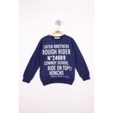 TOONTOY Erkek Çocuk Yazı Baskılı Sweatshirt, 7 Yaş, 13407-, Lacivert, erkek-çocuk