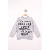 TOONTOY Erkek Çocuk Yazı Baskılı Sweatshirt Gri Melanj, 5 Yaş, 13407-, Gri Melanj, erkek-çocuk