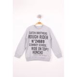 Toontoy Erkek Çocuk Yazı Baskılı Sweatshirt Gri Melanj 5 YAŞ