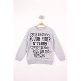 TOONTOY Erkek Çocuk Yazı Baskılı Sweatshirt Gri Melanj, 6 Yaş, 13407-, Gri Melanj, erkek-çocuk