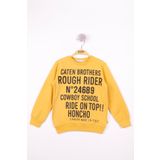 Toontoy Erkek Çocuk Yazı Baskılı Sweatshirt Hardal 8 YAŞ