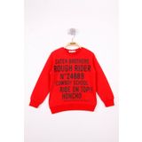 Toontoy Erkek Çocuk Yazı Baskılı Sweatshirt Kırmızı 5 YAŞ