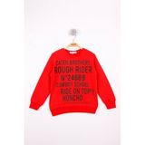 Toontoy Erkek Çocuk Yazı Baskılı Sweatshirt Kırmızı 7 YAŞ