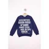 Toontoy Erkek Çocuk Yazı Baskılı Sweatshirt Lacivert 7 YAŞ