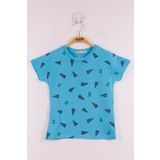 Toontoy Erkek Çocuk Yazı Baskılı T-Shirt - 1 Yaş - Turkuaz
