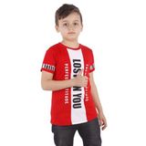 Toontoy Erkek Çocuk Yazı Baskılı Tişört Bordo 5 YAŞ