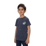Toontoy Erkek Çocuk Yıkamalı Göğsü Baskılı Tişört Füme 8 YAŞ