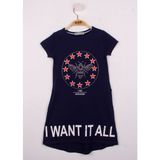 Toontoy I Want It All Baskılı Lacivert Kız Çocuk Elbise