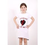 Toontoy K-136 6 Yaş Beyaz Keep Away Baskı Kız Çocuk Elbise